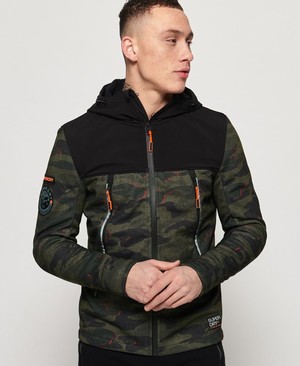 Superdry Softshell Camo Hybrid Férfi Kabát Khaki/Camo | JGQNH7680